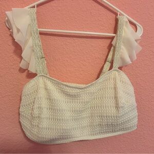 SHEIN White Lace Bikini Top